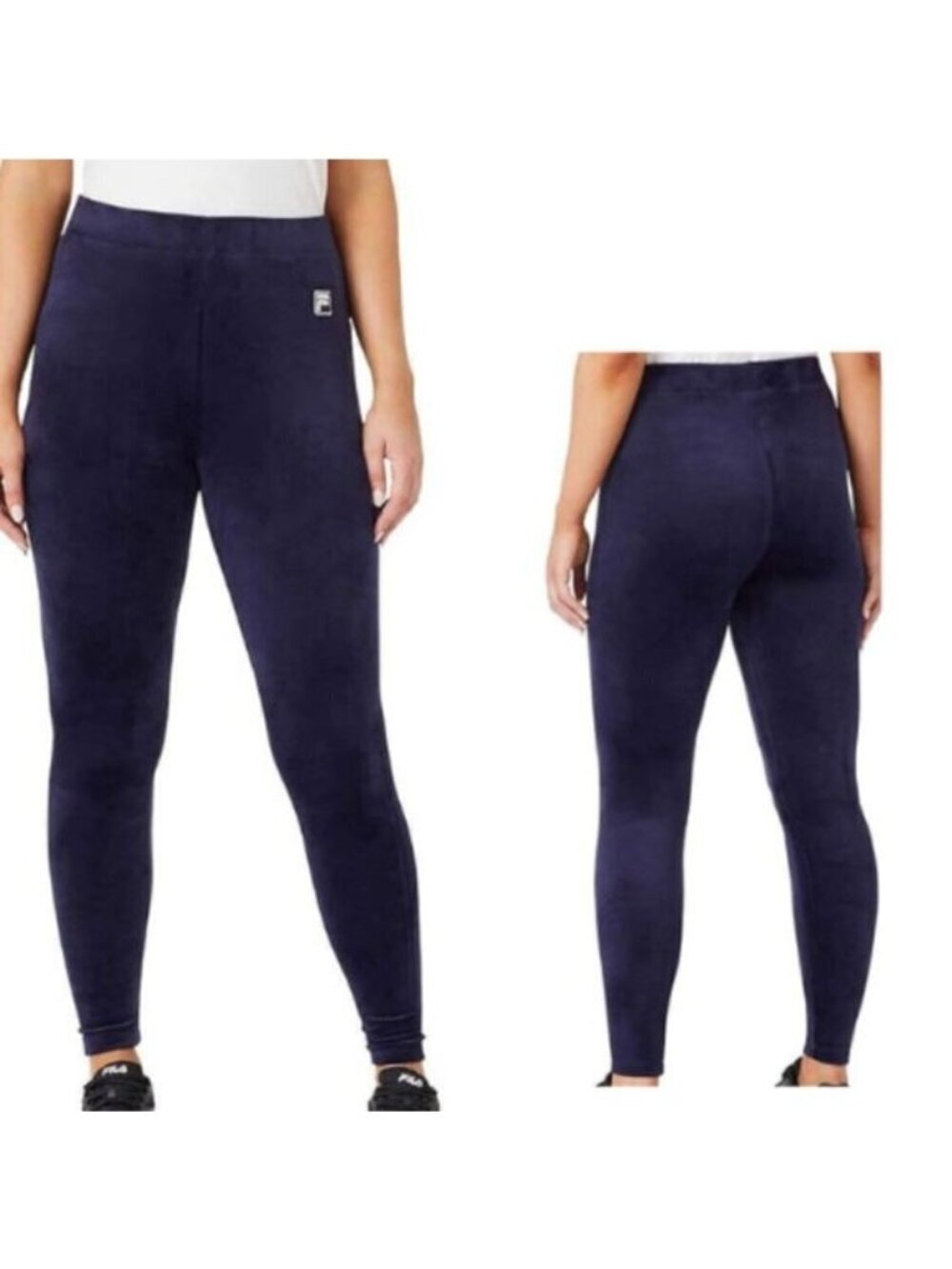 Fila Womens Velour Track Jogger Leggings Size Large EUC